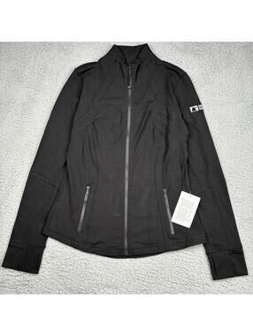 Lululemon Define Jacket Luon Black Womens 14 Full Zip LW4AWLS Embroidered